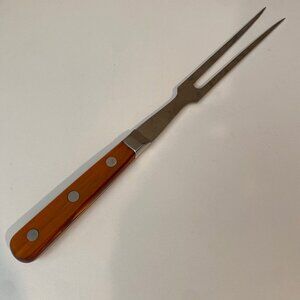 Vintage Au Nain‎ Carving Fork France Stainless Steel Faux Tortoise Handle